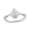 Thumbnail Image 1 of Multi-Diamond Pear-Shaped Halo Promise Ring 1/8 ct tw Sterling Silver