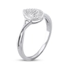 Thumbnail Image 2 of Multi-Diamond Pear-Shaped Halo Promise Ring 1/8 ct tw Sterling Silver