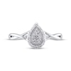 Thumbnail Image 3 of Multi-Diamond Pear-Shaped Halo Promise Ring 1/8 ct tw Sterling Silver