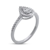 Thumbnail Image 2 of Round & Baguette-Cut Multi-Diamond Pear-Shaped Promise Ring 1/15 ct tw Sterling Silver