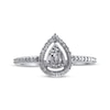 Thumbnail Image 3 of Round & Baguette-Cut Multi-Diamond Pear-Shaped Promise Ring 1/15 ct tw Sterling Silver