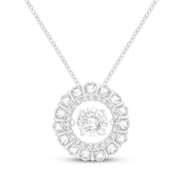 Unstoppable Love Diamond Double Halo Necklace 1/2 ct tw 10K White Gold 19"