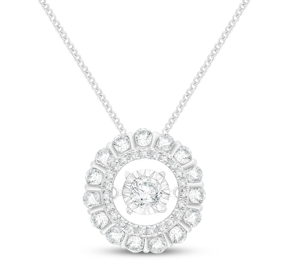 Unstoppable Love Diamond Double Halo Necklace 1/2 ct tw 10K White Gold 19"