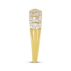 Thumbnail Image 3 of Now + Forever Baguette & Round-Cut Diamond Anniversary Ring 1/2 ct tw 14K Yellow Gold