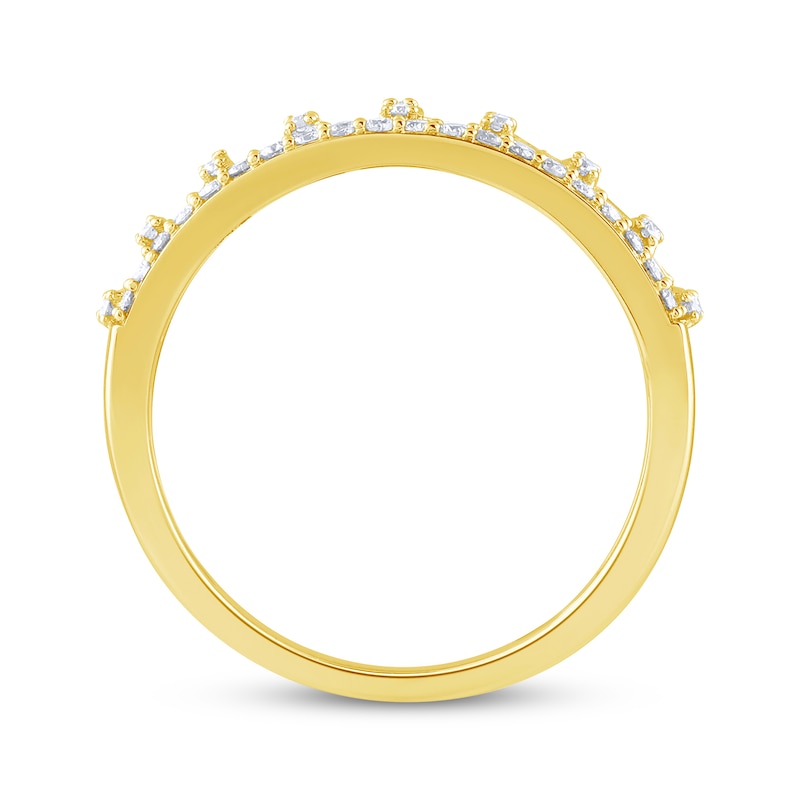 Main Image 4 of Now + Forever Baguette & Round-Cut Diamond Anniversary Ring 1/2 ct tw 14K Yellow Gold