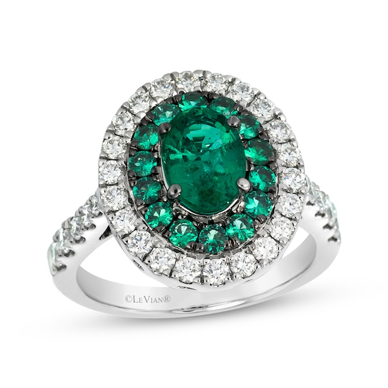 Le Vian Vault Oval-Cut Emerald Ring 3/4 ct tw Diamonds Platinum