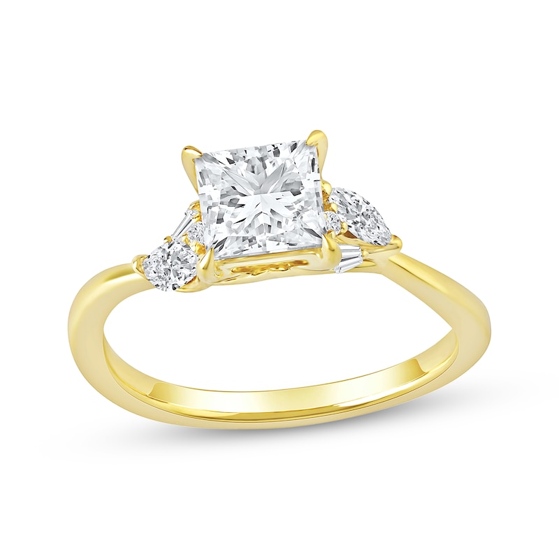 Main Image 1 of Now + Forever Lab-Grown Diamonds Princess-Cut Engagement Ring 1-3/4 ct tw 14K Yellow Gold