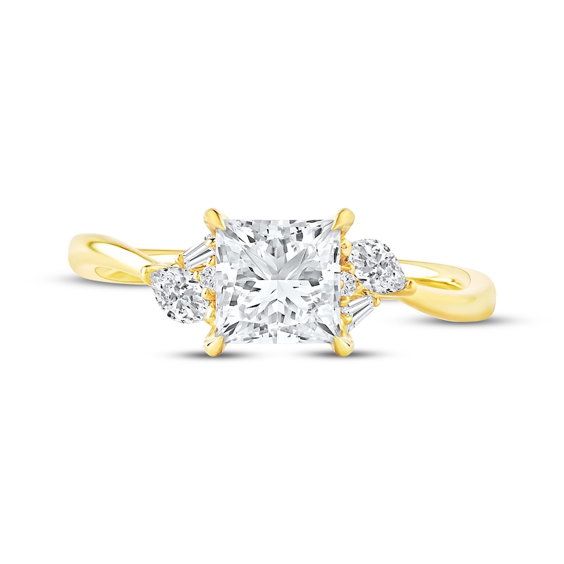 Main Image 3 of Now + Forever Lab-Grown Diamonds Princess-Cut Engagement Ring 1-3/4 ct tw 14K Yellow Gold