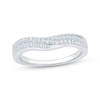 Thumbnail Image 1 of Now + Forever Baguette & Round-Cut Diamond Contour Anniversary Ring 1/3 ct tw 10K White Gold