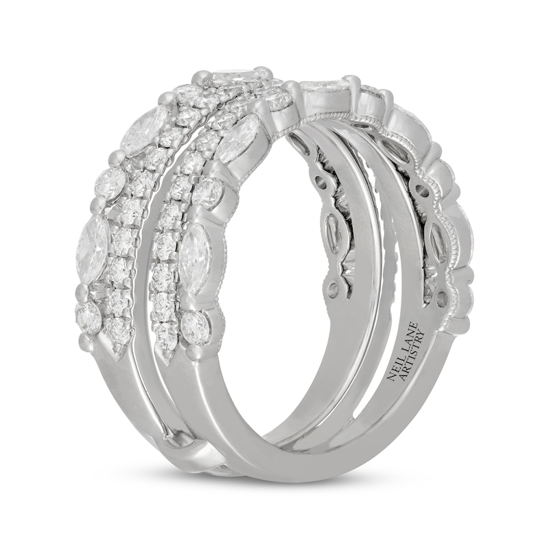 Main Image 2 of Neil Lane Artistry Marquise & Round-Cut Lab-Grown Diamond Enhancer Ring 1-1/2 ct tw 14K White Gold