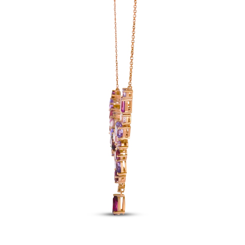 Main Image 2 of Le Vian Pretty in Pink Amethyst, Pink Tourmaline & Morganite Necklace 1/8 ct tw Diamonds 14K Strawberry Gold 19&quot;