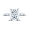 Thumbnail Image 4 of Monique Lhuillier Bliss Radiant-Cut Lab-Grown Diamond Engagement Ring 3-3/8 ct tw 18K White Gold