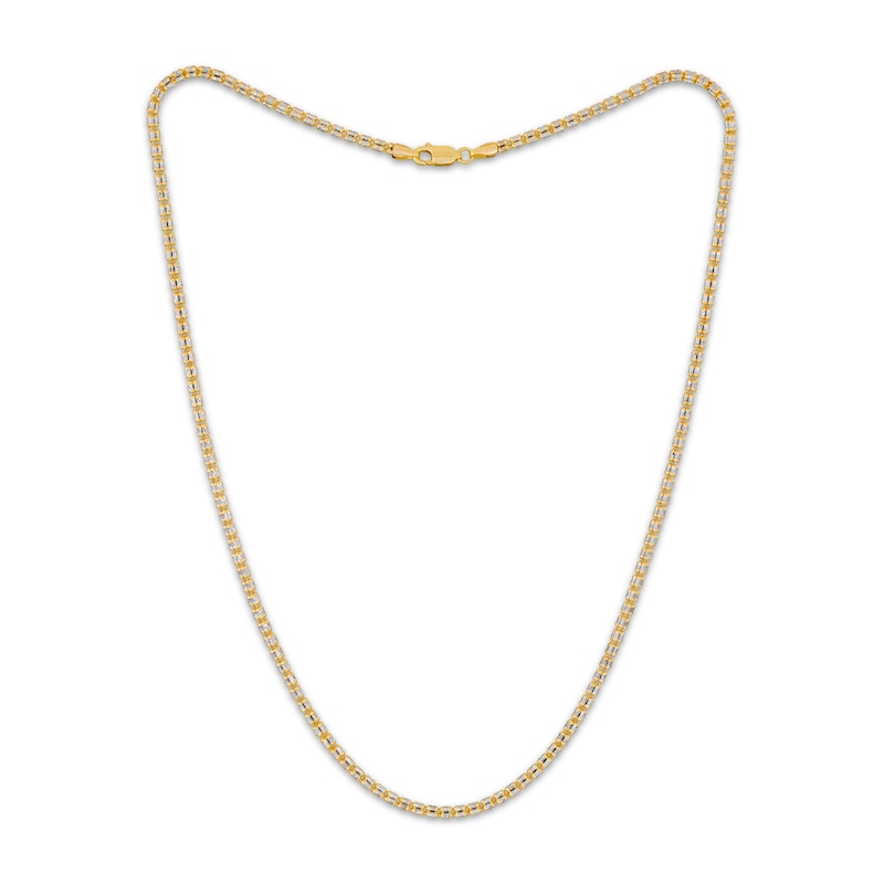 Main Image 2 of 2.6mm Diamond-Cut Ice Chain Necklace Solid 10K Yellow Gold 18"