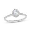 Thumbnail Image 1 of THE LEO Prisma Diamond Oval-Cut Halo Engagement Ring 1/2 ct tw 14K White Gold