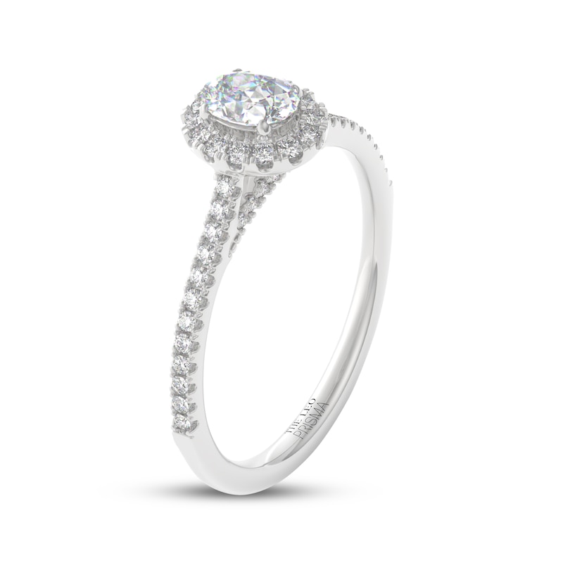 Main Image 2 of THE LEO Prisma Diamond Oval-Cut Halo Engagement Ring 1/2 ct tw 14K White Gold