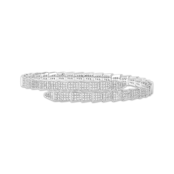 Diamond Bypass Flex Bracelet 1-1/4 ct tw 10K White Gold 7"