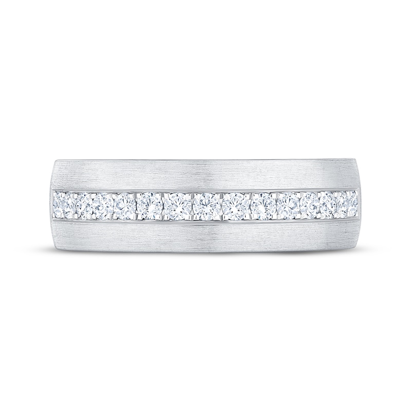 Main Image 3 of Now + Forever Men's Diamond Brushed Finish Wedding Band 1/2 ct tw 10K White Gold