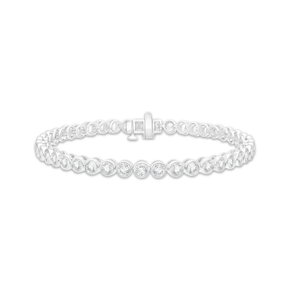Lab-Grown Diamond Bezel-Set Tennis Bracelet 6 ct tw 14K White Gold 7"