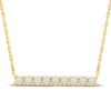 Thumbnail Image 1 of Lab-Created Opal Bar Necklace 10K Yellow Gold 18"