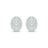 Thumbnail Image 2 of Multi-Diamond Oval Halo Stud Earrings 3/4 ct tw 10K White Gold