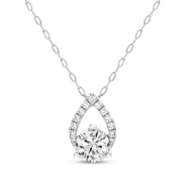 KAY Lab-Grown Diamonds Round-Cut Pear-Shaped Frame Necklace 5/8 ct tw 10K White Gold 18"
