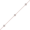 Thumbnail Image 2 of Diamond Clover Station Anklet 1/8 ct tw 10K Rose Gold 10"