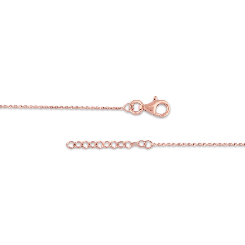 Main Image 3 of Diamond Clover Station Anklet 1/8 ct tw 10K Rose Gold 10"
