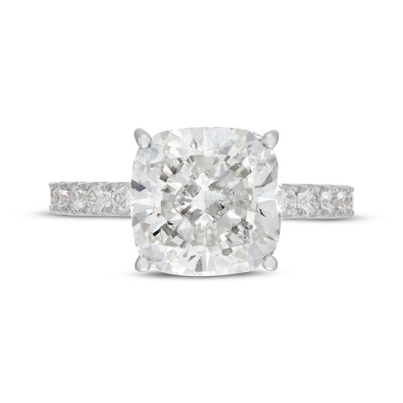 Main Image 3 of Neil Lane Artistry Cushion-Cut Lab-Grown Diamond Hidden Halo Engagement Ring 7 ct tw 14K White Gold