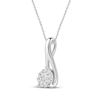 Thumbnail Image 2 of Closer Together Lab-Grown Diamond Halo Drop Necklace 1/4 ct tw Sterling Silver 18"