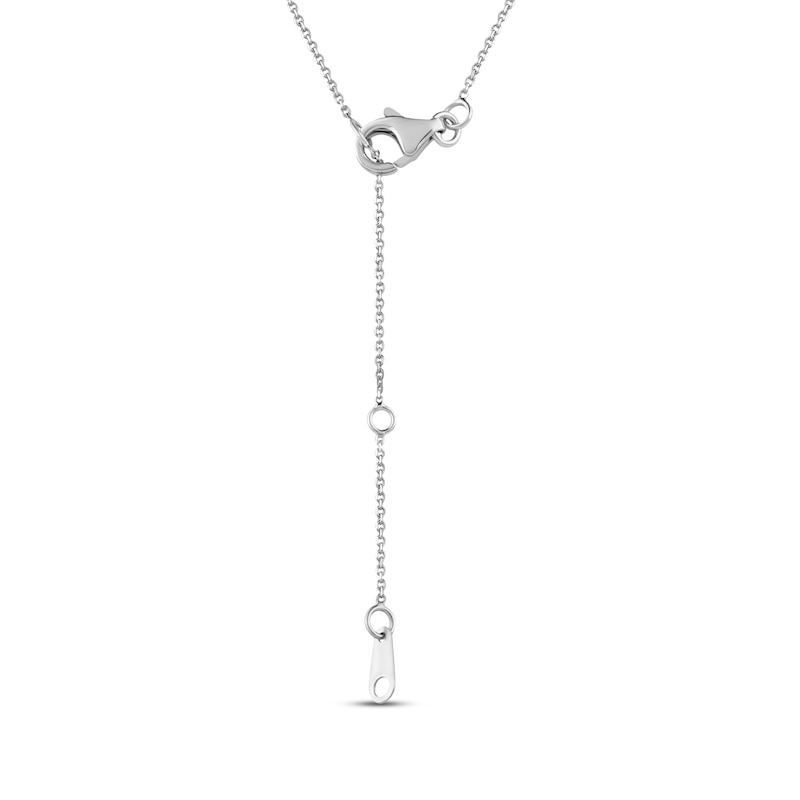 Main Image 4 of Closer Together Lab-Grown Diamond Halo Drop Necklace 1/4 ct tw Sterling Silver 18"