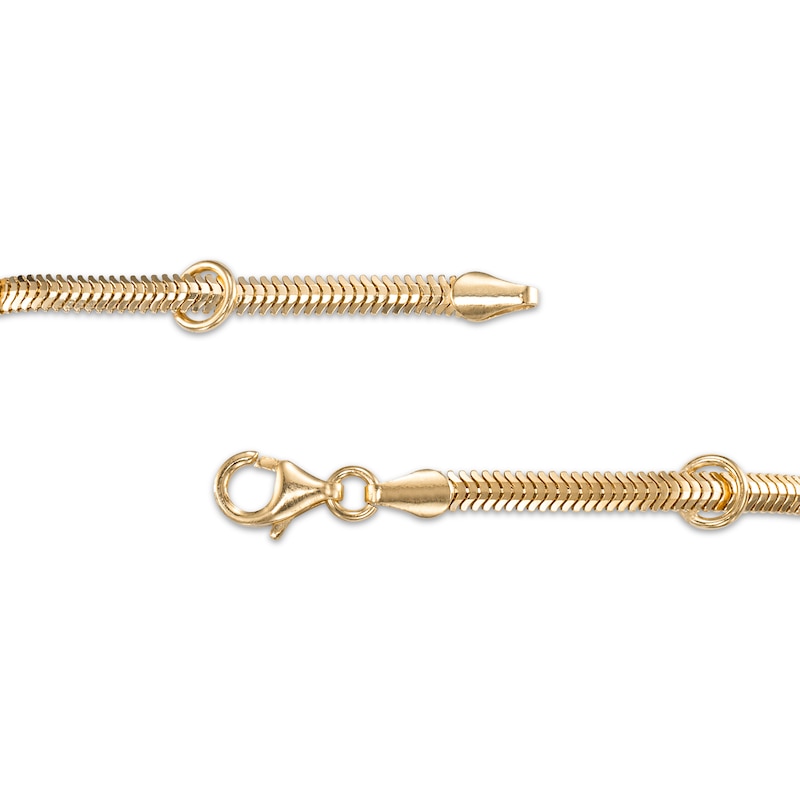 Main Image 2 of Chevron Chain Station Bracelet 24K Yellow Gold Vermeil Sterling Silver 7.5"