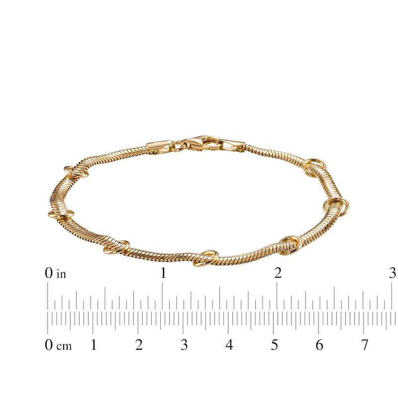Main Image 4 of Chevron Chain Station Bracelet 24K Yellow Gold Vermeil Sterling Silver 7.5"
