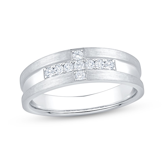 Now + Forever Men's Diamond Wedding Band 1/5 ct tw 10K White Gold