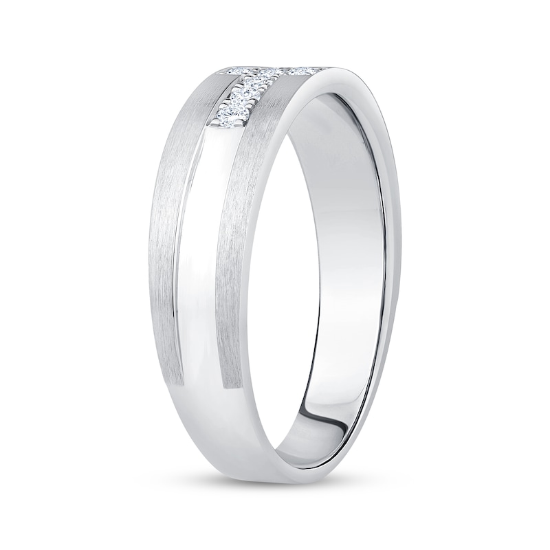 Main Image 2 of Now + Forever Men's Diamond Wedding Band 1/5 ct tw 10K White Gold