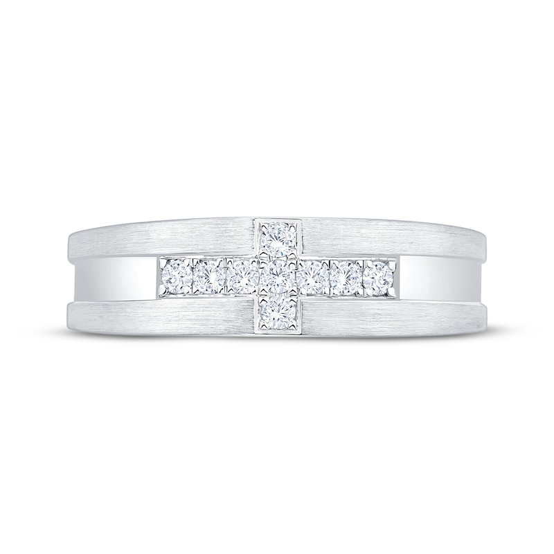 Main Image 3 of Now + Forever Men's Diamond Wedding Band 1/5 ct tw 10K White Gold