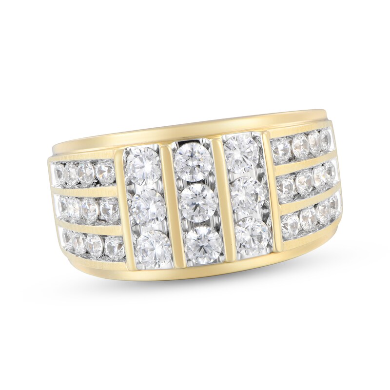 Main Image 1 of Men's Diamond Three-Row Ring 2 ct tw 10K Yellow Gold