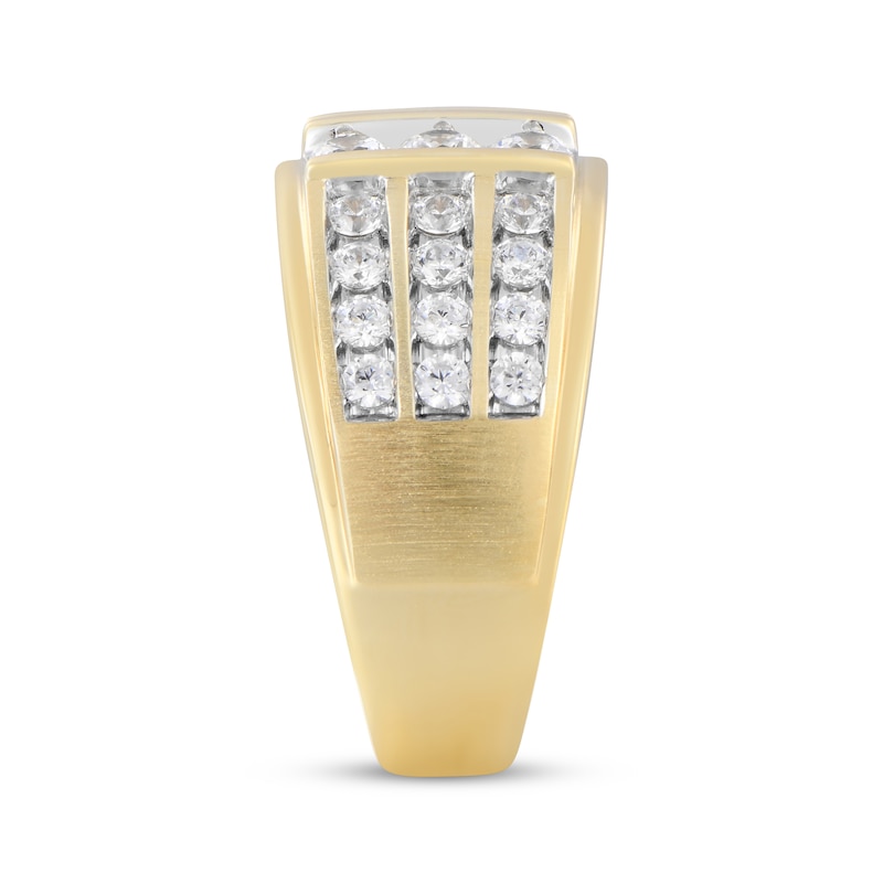 Main Image 2 of Men's Diamond Three-Row Ring 2 ct tw 10K Yellow Gold