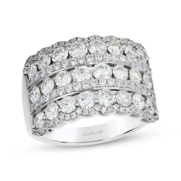 Le Vian Diamond Scalloped Multi-Row Ring 2-1/2 ct tw Platinum