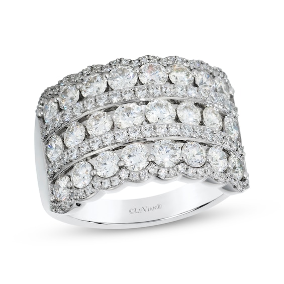 Le Vian Diamond Scalloped Multi-Row Ring 2-1/2 ct tw Platinum