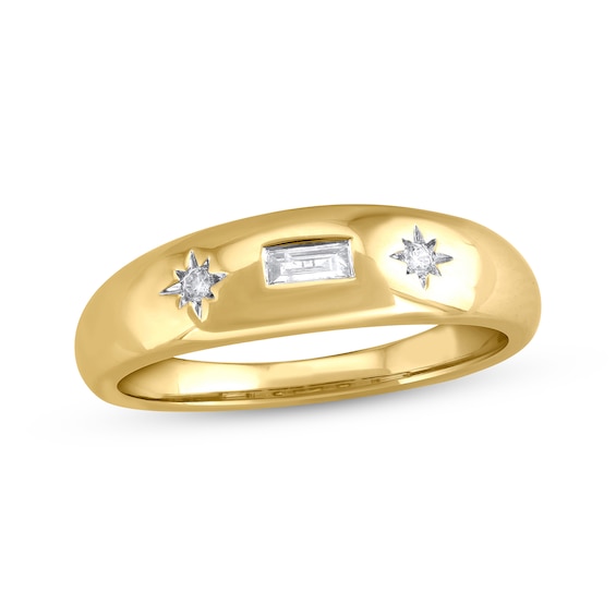 STUDIO BY KAY Baguette-Cut Diamond Fashion Ring 1/15 ct tw 24K Yellow Gold Vermeil Sterling Silver