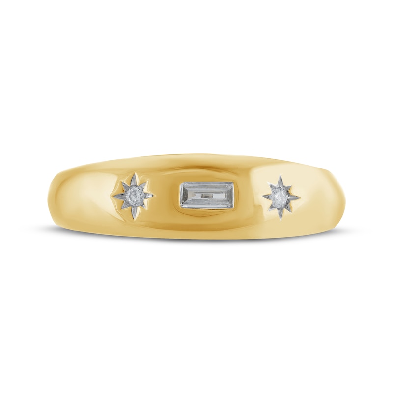 Main Image 3 of STUDIO BY KAY Baguette-Cut Diamond Fashion Ring 1/15 ct tw 24K Yellow Gold Vermeil Sterling Silver