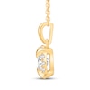 Thumbnail Image 2 of Princess-Cut Diamond Halo Necklace 3/4 ct tw 10K Yellow Gold