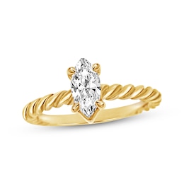 Now + Forever Marquise-Cut Diamond Solitaire Rope-Twist Ring 1/2 ct t 14K Yellow Gold (I/I2)