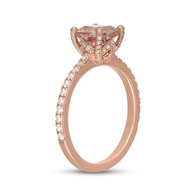 Main Image 2 of Neil Lane Cushion-Cut Morganite & Diamond Engagement Ring 3/8 ct tw 14K Rose Gold