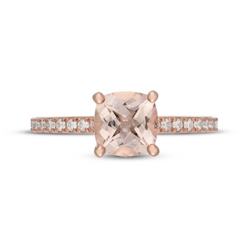 Main Image 3 of Neil Lane Cushion-Cut Morganite & Diamond Engagement Ring 3/8 ct tw 14K Rose Gold