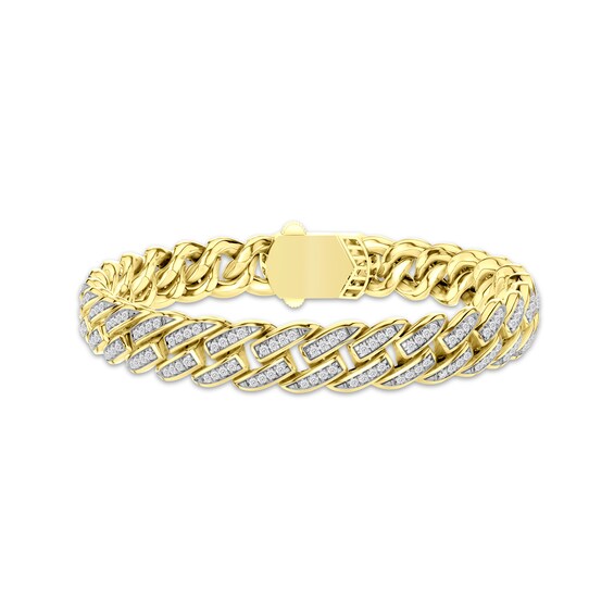 Men's Diamond Angled Link Bracelet 2 ct tw 10K White Gold 8.5"