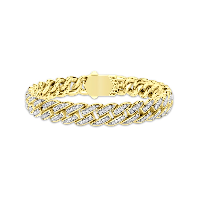 Main Image 1 of Men's Diamond Angled Link Bracelet 2 ct tw 10K White Gold 8.5"
