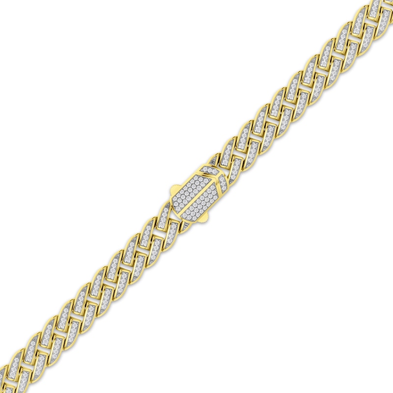 Main Image 2 of Men's Diamond Angled Link Bracelet 2 ct tw 10K White Gold 8.5"