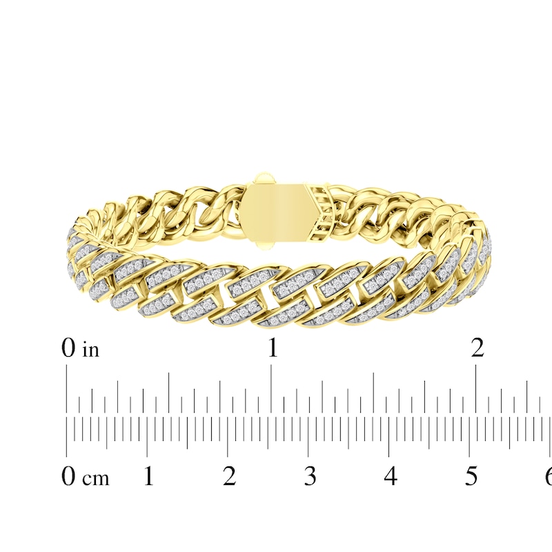 Main Image 4 of Men's Diamond Angled Link Bracelet 2 ct tw 10K White Gold 8.5"
