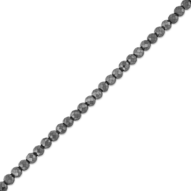 Main Image 2 of Men's Hematite Bead Bracelet Stainless Steel 8.5"